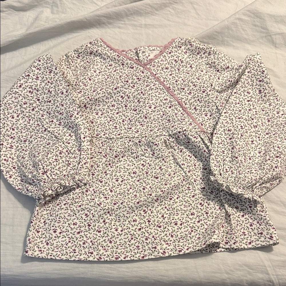 Janie and Jack Floral Print girl's Top 5T